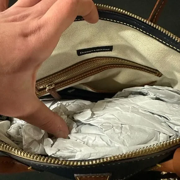 New Dooney and Bourke Pebble Grain Large Domed Satchel